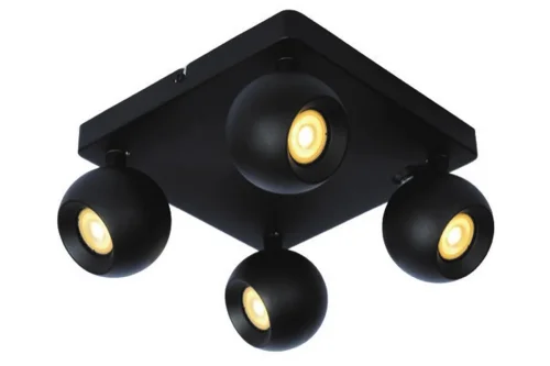 Спот с 4 лампами Favori 09932/04/30 Lucide чёрный GU10 в стиле современный 
