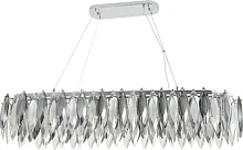 Люстра подвесная New Ton 2186/09/12PL Stilfort прозрачная дымчатая на 12 ламп, основание хром в стиле современный капли Люстра подвесная New Ton 2186/09/12PL Stilfort прозрачная дымчатая на 12 ламп, основание хром в стиле современный капли