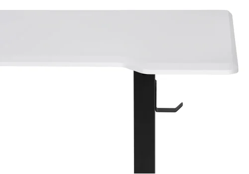 Компьютерный стол Маркос с механизмом подъема 140х80х75 белая шагрень / черный 578406 Woodville столешница белая из мдф фото 5