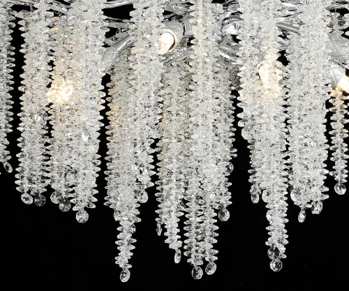 Люстра подвесная Шанти 07871-76D,16 Kink Light прозрачная на 10 ламп, основание серебряное в стиле современный флористика ветви фото 2