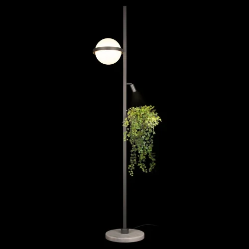 Торшер LED Jardin 10121/F Dark grey LOFT IT  белый 1 лампа, основание антрацит чёрное в стиле флористика арт-деко
 фото 3