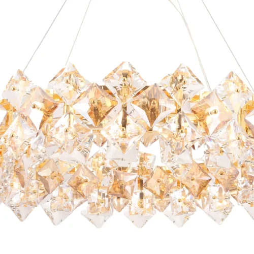 Люстра подвесная CHOKOLATE  SP12 Crystal Lux янтарная прозрачная на 12 ламп, основание золотое в стиле современный фьюжн  фото 2