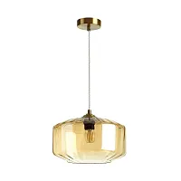 Светильник подвесной Binga 4747/1 Odeon Light янтарный 1 лампа, основание бронзовое в стиле современный выдувное