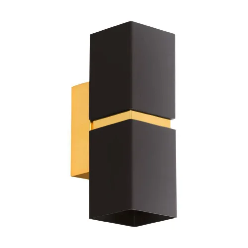 Бра LED PASSA 95373 Eglo чёрный на 2 лампы, основание золотое жёлтое чёрное в стиле современный минимализм 