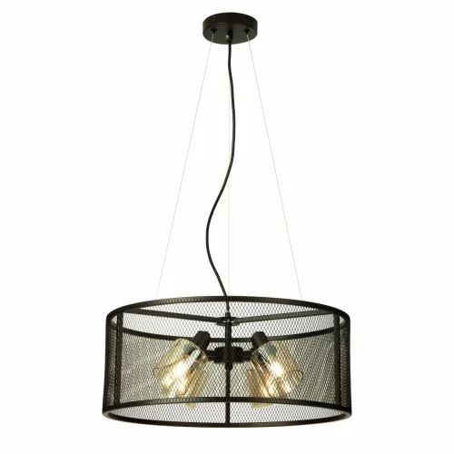 Люстра подвесная Робин CL535245 Citilux янтарная на 4 лампы, основание коричневое в стиле современный лофт 
