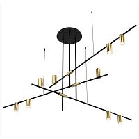 Светильник подвесной Tribes 8120-9 LOFT IT золотой 9 ламп, основание чёрное в стиле современный 
