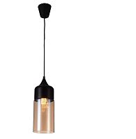 Светильник подвесной лофт Kuppe 1591-1P Favourite янтарный 1 лампа, основание чёрное в стиле лофт 