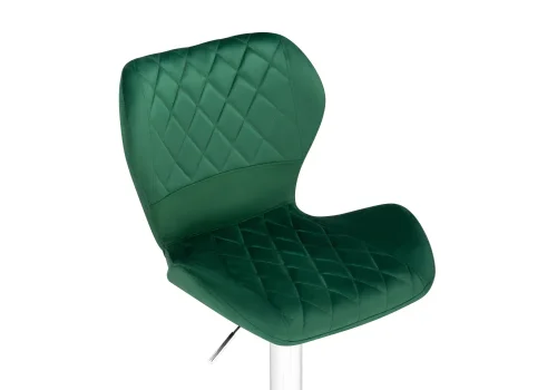 Барный стул Porch green / chrome 15723 Woodville, зелёный/велюр, ножки/металл/хром, размеры - *1080***460*490 фото 5