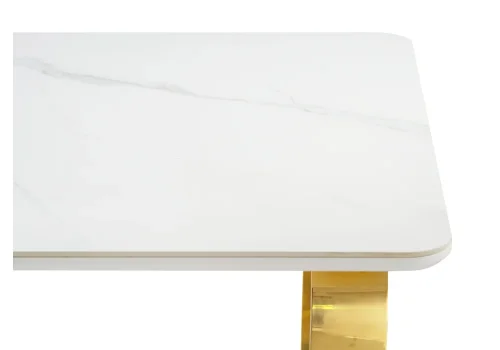 Керамический стол Селена 4 140х80х77 белый мрамор / золото 571414 Woodville столешница белая из керамика фото 6