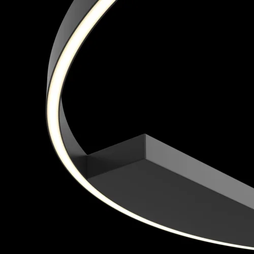 Люстра потолочная LED Rim MOD058CL-L65B4K Maytoni чёрная на 1 лампа, основание чёрное в стиле минимализм хай-тек кольца фото 2