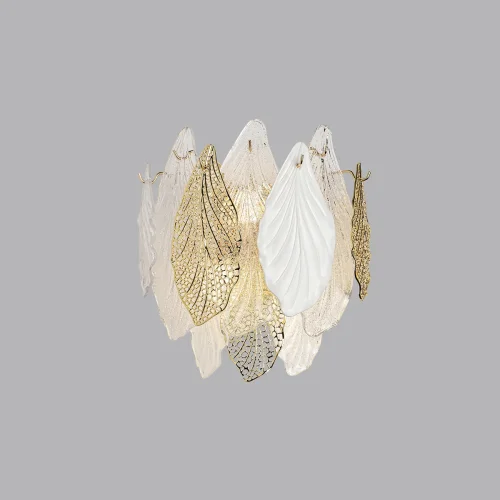 Бра Lace 5052/3W Odeon Light золотой прозрачный белый на 3 лампы, основание золотое в стиле современный флористика  фото 4