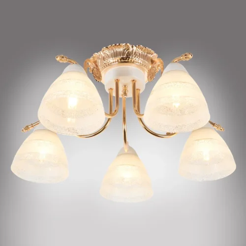 Люстра потолочная Nile MR1681-5C MyFar белая на 5 ламп, основание золотое в стиле классический современный  фото 6