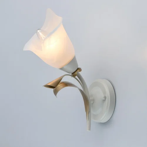 Бра Восторг 242027601 MW-Light белый на 1 лампа, основание белое в стиле классический кантри флористика  фото 2