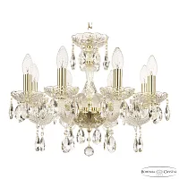 Люстра подвесная 117/8/165 G Bohemia Ivele Crystal без плафона на 8 ламп, основание золотое прозрачное в стиле классический sp
