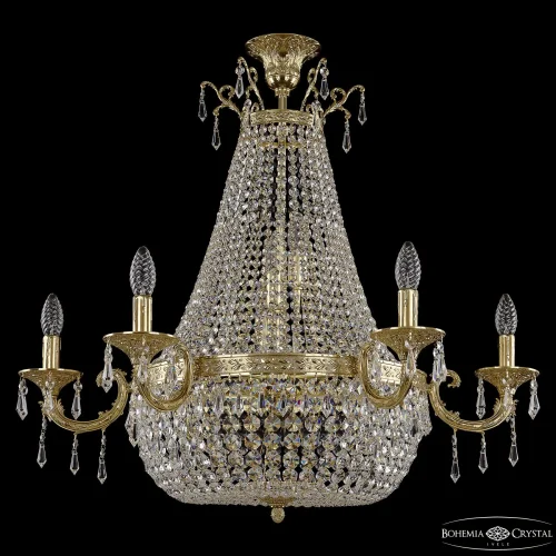 Люстра потолочная 2101H208/6/80IV/Y1 G Bohemia Ivele Crystal без плафона на 12 ламп, основание золотое прозрачное в стиле классический sp