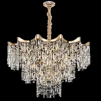 Люстра подвесная хрустальная Моника CL308292 Citilux прозрачная на 25 ламп, основание золотое в стиле современный классический Люстра подвесная хрустальная Моника CL308292 Citilux прозрачная на 25 ламп, основание золотое в стиле современный классический