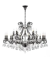 Люстра хрустальная подвесная Isola E 1.1.24.600 NB Dio D'Arte без плафона на 24 лампы, основание чёрное никель в стиле классический Люстра хрустальная подвесная Isola E 1.1.24.600 NB Dio D'Arte без плафона на 24 лампы, основание чёрное никель в стиле классический