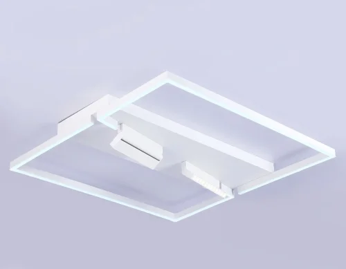 Светильник потолочный LED с пультом FL51467 Ambrella light белый 1 лампа, основание белое в стиле современный хай-тек с пультом квадраты фото 3