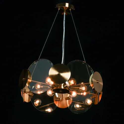 Люстра подвесная Илоника 451013006 MW-Light янтарная на 6 ламп, основание латунь в стиле классический  фото 2