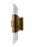 Бра JUSTO AP2 BRASS Crystal Lux прозрачный 2 лампы, основание бронзовое в стиле современный 