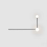 Настенный светильник LINES 2 черный 140828-26 ImperiumLoft белый 2 лампы, основание чёрное в стиле минимализм 