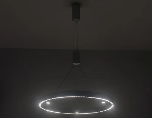 Светильник подвесной LED FL5844 Ambrella light белый 1 лампа, основание белое в стиле современный хай-тек кольца фото 3