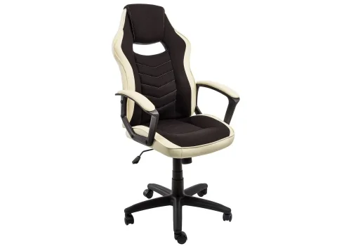 Компьютерное кресло Gamer черное / бежевое 1861 Woodville, чёрный бежевый/ткань искусственная кожа, ножки/пластик/чёрный, размеры - *1170***620*700