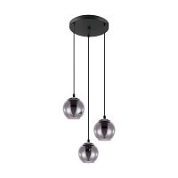 Светильник подвесной Ariscani 98653 Eglo чёрный 3 лампы, основание чёрное в стиле современный каскад шар
