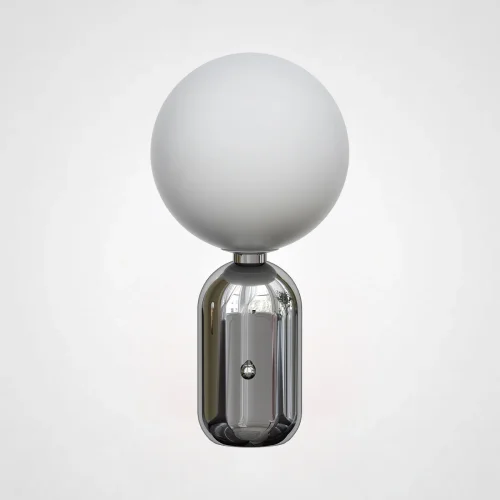 Настольная лампа Parachilna Aballs chromium (D30) 186155-22 ImperiumLoft белая 1 лампа, основание хром металл в стиле арт-деко фьюжн современный 