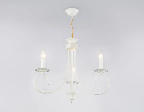 Люстра подвесная TR9605 Ambrella light без плафона на 3 лампы, основание белое в стиле кантри прованс  фото 3
