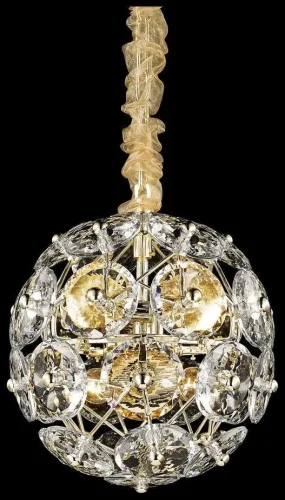 Люстра подвесная хрустальная Brillant WE110.06.303 Wertmark прозрачная на 6 ламп, основание золотое в стиле современный 