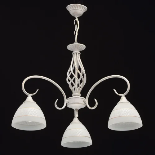 Люстра подвесная Ариадна 450018103 DeMarkt белая на 3 лампы, основание патина белое в стиле классический  фото 3