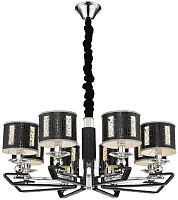 Люстра подвесная Adelmaro WE393.08.023 Wertmark чёрная на 8 ламп, основание хром в стиле современный 