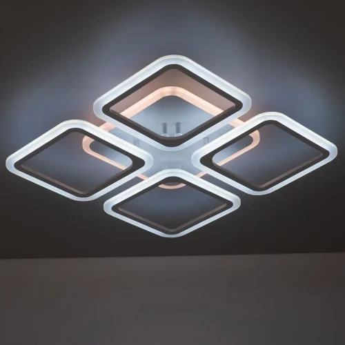Люстра потолочная LED RGB с пультом Марсель Смарт CL232A140E Citilux белая на 1 лампа, основание белое в стиле современный хай-тек с пультом квадраты фото 8