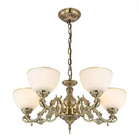 Люстра подвесная / потолочная Адриана CL405253 Citilux белая на 5 ламп, основание бронзовое в стиле классический 