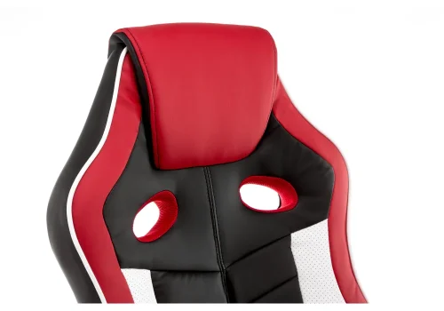 Компьютерное кресло Anis черное / красное / белое 11324 Woodville, красный чёрный/искусственная кожа, ножки/пластик/чёрный, размеры - *1210***620*670 фото 8