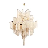 Люстра подвесная Stream 10208/1000 Gold LOFT IT золотая на 15 ламп, основание золотое в стиле арт-деко Люстра подвесная Stream 10208/1000 Gold LOFT IT золотая на 15 ламп, основание золотое в стиле арт-деко