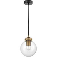 Светильник подвесной Volo VL2074P01 Vele Luce прозрачный 1 лампа, основание латунь в стиле современный шар