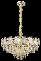 Люстра подвесная Malvina WE114.12.303 Wertmark прозрачная на 12 ламп, основание золотое в стиле арт-деко современный 