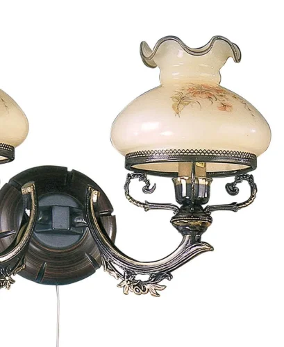 Бра с выключателем A 2812/2  Reccagni Angelo белый на 2 лампы, основание бронзовое в стиле кантри  фото 2