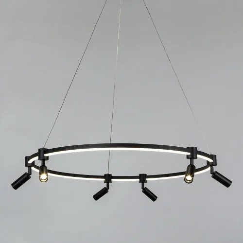 Светильник подвесной LED Ring A2186SP-1BK Arte Lamp чёрный 1 лампа, основание чёрное в стиле современный хай-тек кольца фото 2