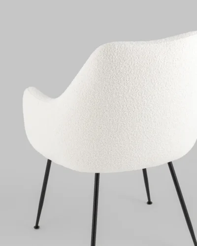 Кресло Floret, белый УТ000037004 Stool Group, белый/ткань, ножки/металл/чёрный, размеры - *835***610*650мм фото 6