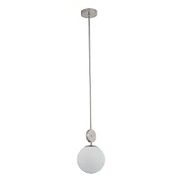 Светильник подвесной Dimaro DIM-ZW-1(N)160 Kutek белый 1 лампа, основание никель в стиле американский шар