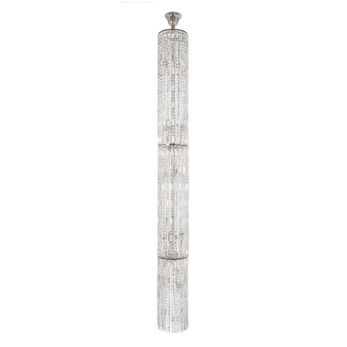 Люстра хрустальная каскадная столб Lazio E 1.9.25.501 N Arti Lampadari прозрачная без плафона на 15 ламп, основание никель в стиле классический 