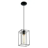 Светильник подвесной LONCINO 49495 Eglo прозрачный 1 лампа, основание чёрное в стиле лофт 