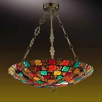 Люстра подвесная VELUTE 2094/5C Odeon Light разноцветная на 5 ламп, основание коричневое в стиле тиффани восточный 