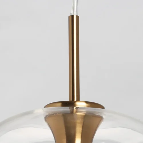 Светильник подвесной Крайс 657012001 DeMarkt прозрачный 1 лампа, основание медь в стиле современный  фото 5