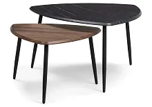 Комплект столиков Лойс мрамор черный / дуб антик 516569 Woodville столешница дуб мрамор черный из мдф