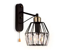 Бра с выключателем TR5879 Ambrella light прозрачный коричневый 1 лампа, основание коричневое в стиле лофт современный 