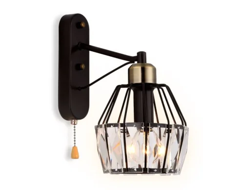 Бра с выключателем TR5879 Ambrella light прозрачный коричневый на 1 лампа, основание коричневое в стиле лофт современный 